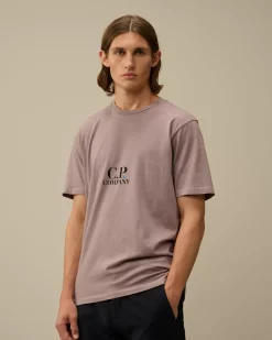 T-shirts & Polo<C.P. Company 24/1 Jersey Back Graphic T-Shirt Purple Dove
