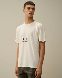 T-shirts & Polo<C.P. Company 24/1 Jersey Back Graphic T-Shirt Gauze White