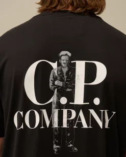 T-shirts & Polo<C.P. Company 30/1 Jersey Bold British Sailor T-Shirt Black