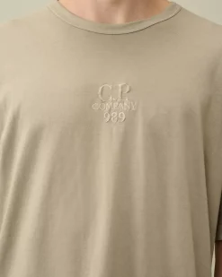 T-shirts & Polo<C.P. Company 20/1 Jersey Boxy Logo T-Shirt Vintage Khaki – Beige