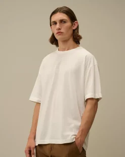 T-shirts & Polo<C.P. Company 20/1 Jersey Boxy Logo T-Shirt Gauze White