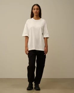 T-shirts & Polo<C.P. Company 20/1 Jersey Boxy Logo T-Shirt Gauze White