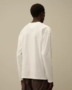 T-shirts & Polo<C.P. Company 20/1 Jersey Boxy Longsleeve Logo T-Shirt Gauze White