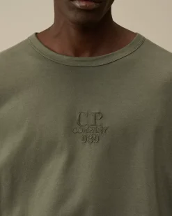 T-shirts & Polo<C.P. Company 20/1 Jersey Boxy Longsleeve Logo T-Shirt Grape Leaf – Green