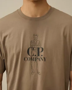 T-shirts & Polo<C.P. Company 30/1 Jersey British Sailor T-Shirt Walnut – Beige