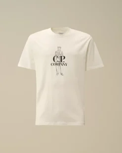T-shirts & Polo<C.P. Company 30/1 Jersey British Sailor T-Shirt Gauze White