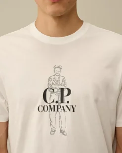 T-shirts & Polo<C.P. Company 30/1 Jersey British Sailor T-Shirt Gauze White