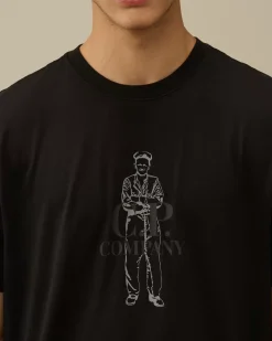 T-shirts & Polo<C.P. Company 30/1 Jersey British Sailor T-Shirt Black