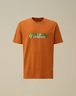 T-shirts & Polo<C.P. Company 30/1 Jersey 3D Logo T-Shirt Bombay Brown