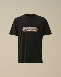 T-shirts & Polo<C.P. Company 30/1 Jersey 3D Logo T-Shirt Black