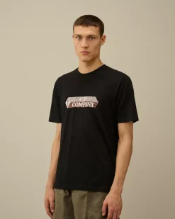 T-shirts & Polo<C.P. Company 30/1 Jersey 3D Logo T-Shirt Black