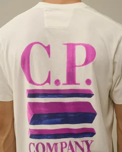 T-shirts & Polo<C.P. Company 30/1 Jersey Logo Graphics T-Shirt Gauze White