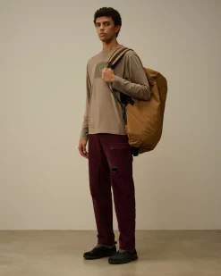 T-shirts & Polo<C.P. Company 30/1 Jersey Logo Label Longsleeve T-Shirt Walnut – Beige