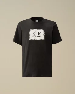 T-shirts & Polo<C.P. Company 30/1 Jersey Logo Label T-Shirt Black