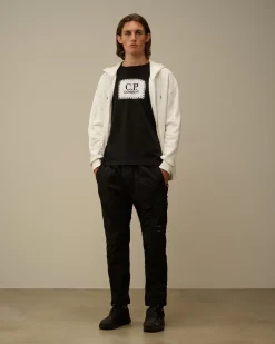 T-shirts & Polo<C.P. Company 30/1 Jersey Logo Label T-Shirt Black