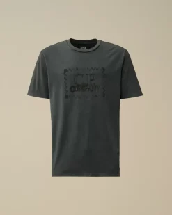 T-shirts & Polo<C.P. Company 24/1 Jersey Logo Label T-Shirt Black Sand
