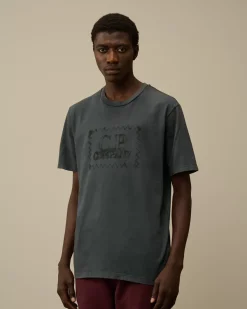 T-shirts & Polo<C.P. Company 24/1 Jersey Logo Label T-Shirt Black Sand