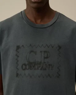 T-shirts & Polo<C.P. Company 24/1 Jersey Logo Label T-Shirt Black Sand