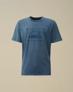 T-shirts & Polo<C.P. Company 24/1 Jersey Logo Label T-Shirt Estate Blue
