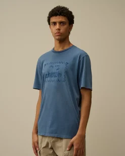 T-shirts & Polo<C.P. Company 24/1 Jersey Logo Label T-Shirt Estate Blue