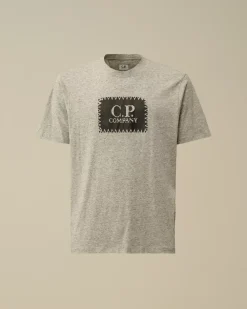 T-shirts & Polo<C.P. Company 30/1 Jersey Logo Label T-Shirt Greystone Melange