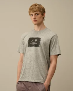 T-shirts & Polo<C.P. Company 30/1 Jersey Logo Label T-Shirt Greystone Melange
