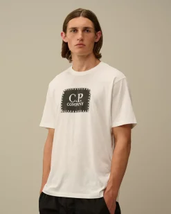 T-shirts & Polo<C.P. Company 30/1 Jersey Logo Label T-Shirt Gauze White
