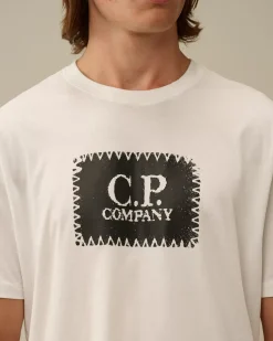 T-shirts & Polo<C.P. Company 30/1 Jersey Logo Label T-Shirt Gauze White