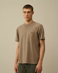 T-shirts & Polo<C.P. Company 30/1 Jersey Logo Patch T-Shirt Walnut – Beige