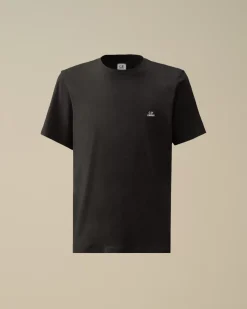 T-shirts & Polo<C.P. Company 30/1 Jersey Logo Patch T-Shirt Black