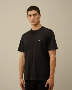 T-shirts & Polo<C.P. Company 30/1 Jersey Logo Patch T-Shirt Black