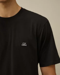 T-shirts & Polo<C.P. Company 30/1 Jersey Logo Patch T-Shirt Black