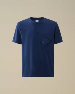 T-shirts & Polo<C.P. Company 20/1 Jersey Mixed Logo T-Shirt Estate Blue
