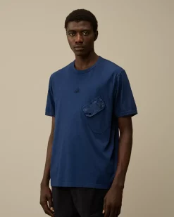 T-shirts & Polo<C.P. Company 20/1 Jersey Mixed Logo T-Shirt Estate Blue