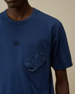 T-shirts & Polo<C.P. Company 20/1 Jersey Mixed Logo T-Shirt Estate Blue