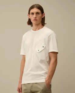 T-shirts & Polo<C.P. Company 20/1 Jersey Mixed Logo T-Shirt Gauze White
