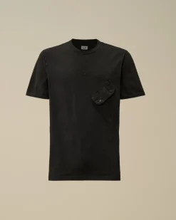 T-shirts & Polo<C.P. Company 20/1 Jersey Mixed Logo T-Shirt Black