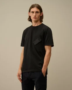 T-shirts & Polo<C.P. Company 20/1 Jersey Mixed Logo T-Shirt Black