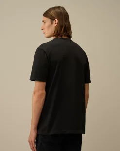 T-shirts & Polo<C.P. Company 20/1 Jersey Mixed Logo T-Shirt Black