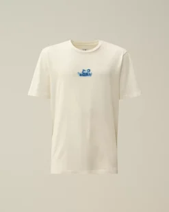 T-shirts & Polo<C.P. Company 24/1 Jersey Pencil Effect Graphics T-Shirt Gauze White