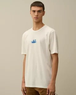 T-shirts & Polo<C.P. Company 24/1 Jersey Pencil Effect Graphics T-Shirt Gauze White