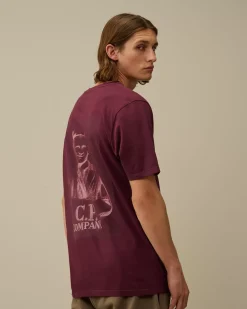T-shirts & Polo<C.P. Company 24/1 Jersey Pencil Effect Graphics T-Shirt Potent Purple