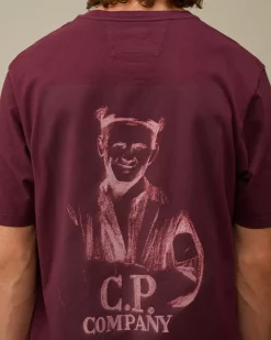 T-shirts & Polo<C.P. Company 24/1 Jersey Pencil Effect Graphics T-Shirt Potent Purple