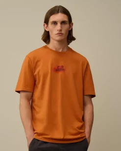 T-shirts & Polo<C.P. Company 24/1 Jersey Pencil Effect Graphics T-Shirt Bombay Brown
