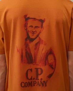 T-shirts & Polo<C.P. Company 24/1 Jersey Pencil Effect Graphics T-Shirt Bombay Brown
