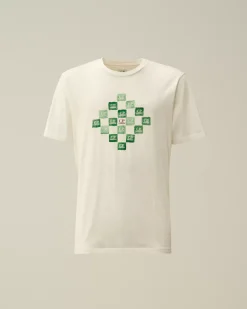 T-shirts & Polo<C.P. Company 24/1 Jersey Printed Logo Grid T-Shirt Gauze White