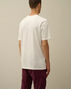 T-shirts & Polo<C.P. Company 24/1 Jersey Printed Logo Grid T-Shirt Gauze White
