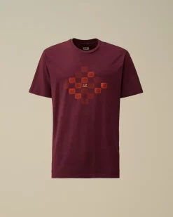 T-shirts & Polo<C.P. Company 24/1 Jersey Printed Logo Grid T-Shirt Potent Purple