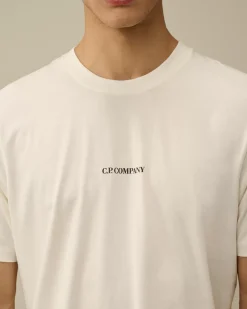 T-shirts & Polo<C.P. Company 30/1 Jersey Printed Logo T-Shirt Gauze White