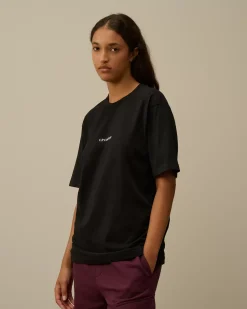 T-shirts & Polo<C.P. Company 30/1 Jersey Printed Logo T-Shirt Black